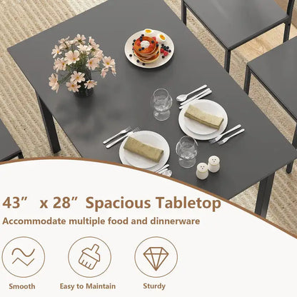 Costway 5 PCS Dining Table Set Industrial Style Kitchen Table & Chairs