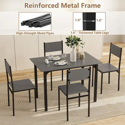 Costway 5 PCS Dining Table Set Industrial Style Kitchen Table & Chairs