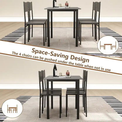 Costway 5 PCS Dining Table Set Industrial Style Kitchen Table & Chairs