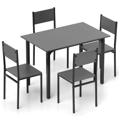 Costway 5 PCS Dining Table Set Industrial Style Kitchen Table & Chairs