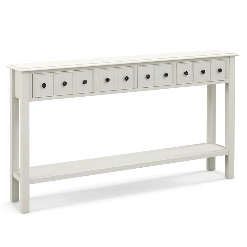Costway 60 Console Table Retro Entryway Sofa Table with 4 Drawers & - See Details