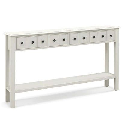 Costway 60 Console Table Retro Entryway Sofa Table with 4 Drawers & - See Details