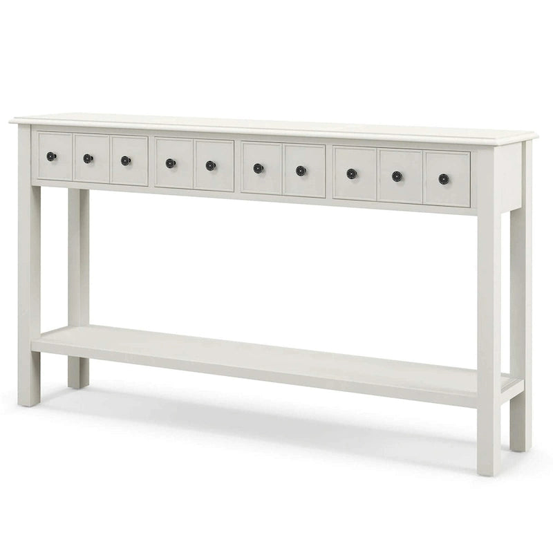 Costway 60 Console Table Retro Entryway Sofa Table with 4 Drawers & - See Details