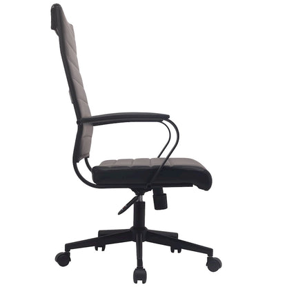 Modern Ergonomic Office Chair: Mid Back, PU Leather, Arms, Tilt, Adjustable Height, Wheels, Swivel
