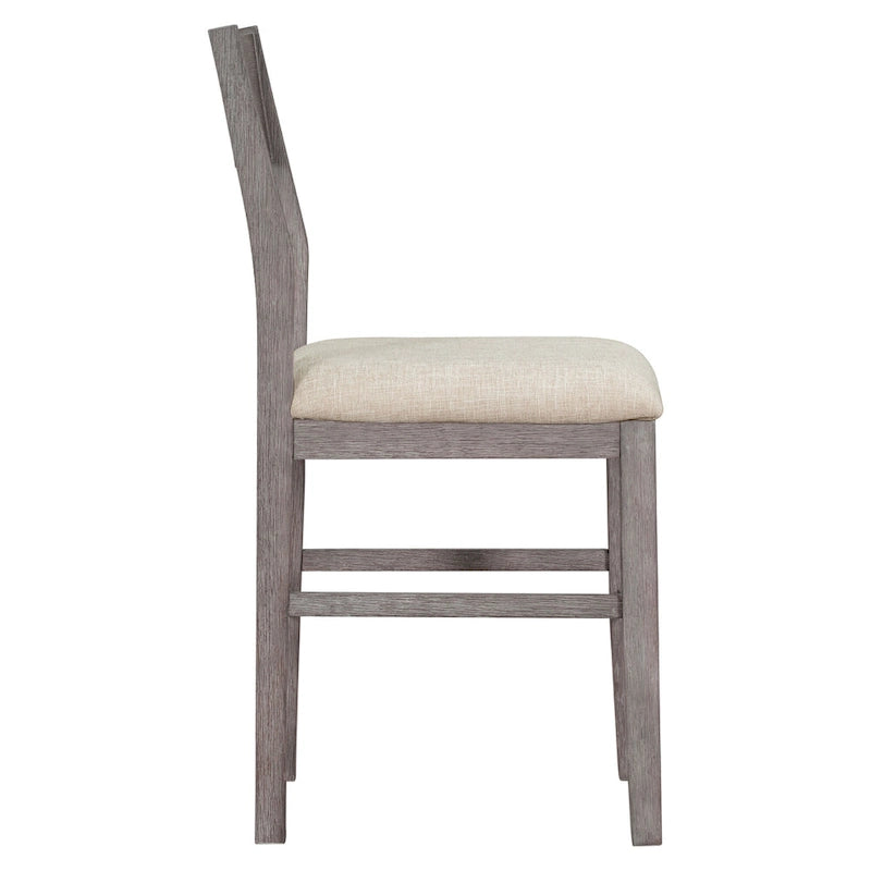 5 Pcs Counter Height Dining Table Set, Solid Wood Kitchen Dining Table Set with Rectangular Dining Table and 4 Dining Chairs