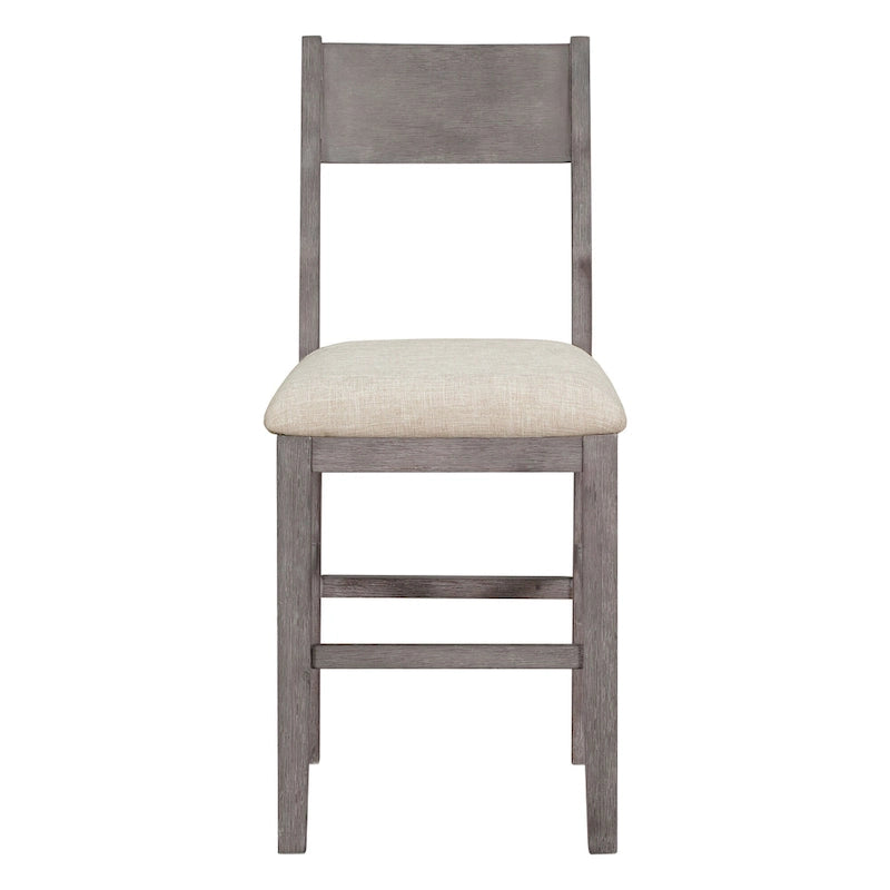 5 Pcs Counter Height Dining Table Set, Solid Wood Kitchen Dining Table Set with Rectangular Dining Table and 4 Dining Chairs