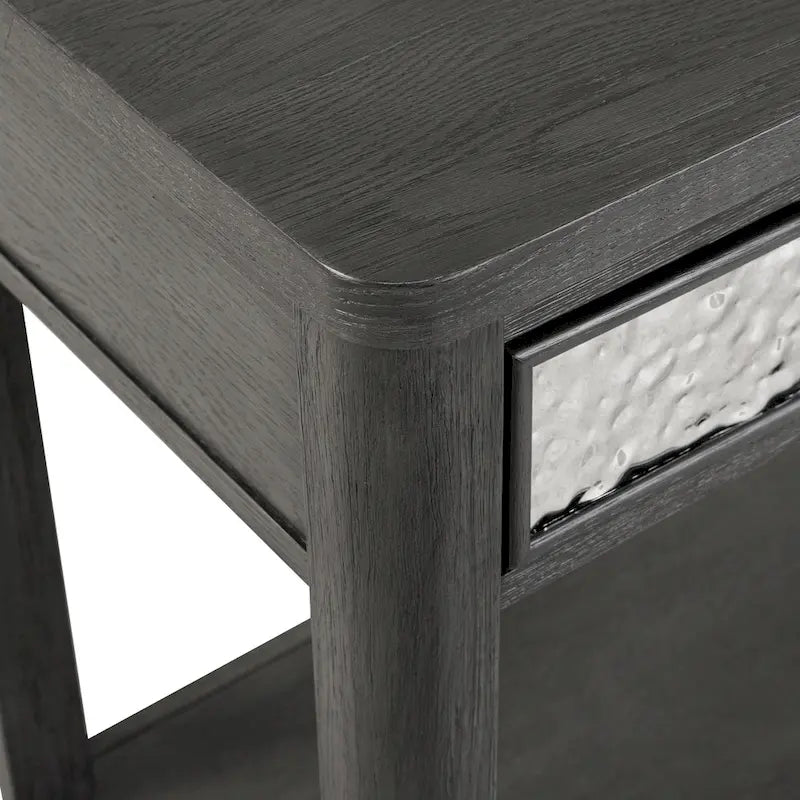 Furniture of America Piez Modern Ash Grey Wood 2-Drawer Sofa Table with Open Shelf