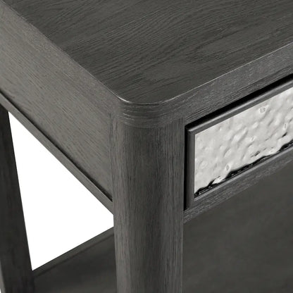 Furniture of America Piez Modern Ash Grey Wood 2-Drawer Sofa Table with Open Shelf