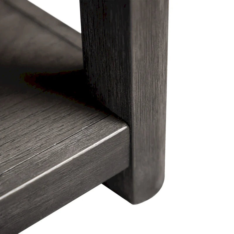 Furniture of America Piez Modern Ash Grey Wood 2-Drawer Sofa Table with Open Shelf