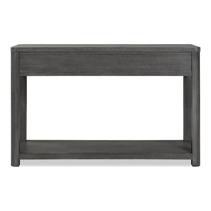 Furniture of America Piez Modern Ash Grey Wood 2-Drawer Sofa Table with Open Shelf