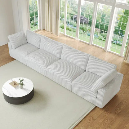 157.48 Soft Plush Modular Sectional Sofa 4-Seater Upholstered Living Room Couch