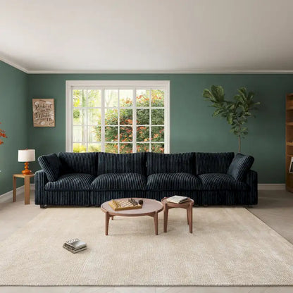 157.48 Soft Plush Modular Sectional Sofa 4-Seater Upholstered Living Room Couch