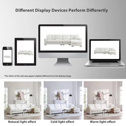 119 Spacious L-Shaped 5-Seater Sectional Sofa with Chaise Lounge and 2 Decorative Pillows for Living Room