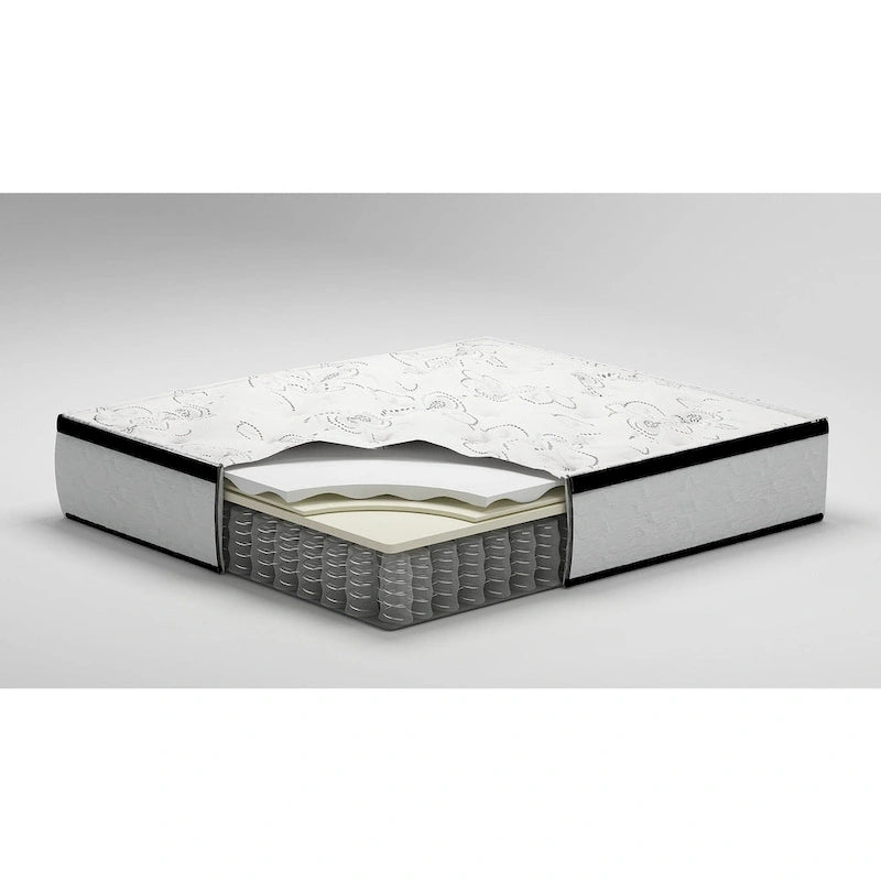 Signature Design by Ashley Chime 12 Inch Hybrid Black/White 2-Piece Mattress Package