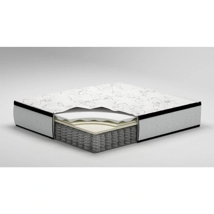 Signature Design by Ashley Chime 12 Inch Hybrid Black/White 2-Piece Mattress Package