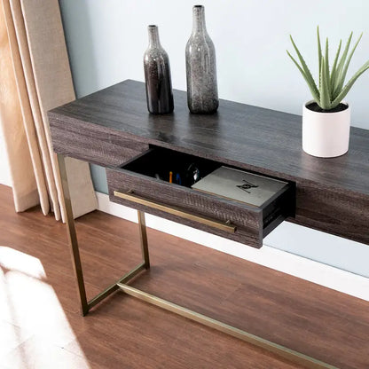 SEI Furniture Akela Transitional Wood Console Table with Storage