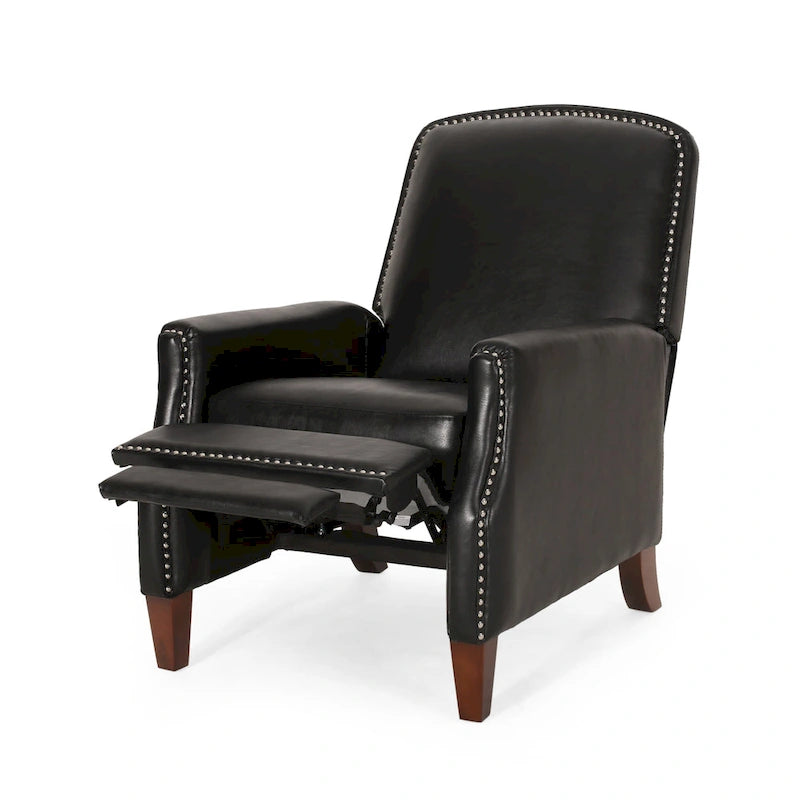 Cavanaugh Upholstered Pushback Recliner with Nailhead Trim by Christopher Knight Home