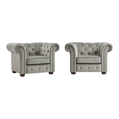 Gdansk Tufted Scroll Arm Chesterfield Chair