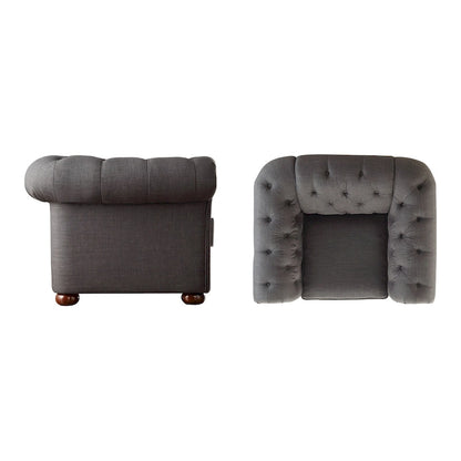 Gdansk Tufted Scroll Arm Chesterfield Chair