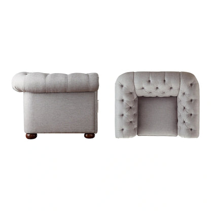 Gdansk Tufted Scroll Arm Chesterfield Chair
