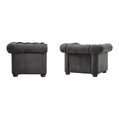 Gdansk Tufted Scroll Arm Chesterfield Chair