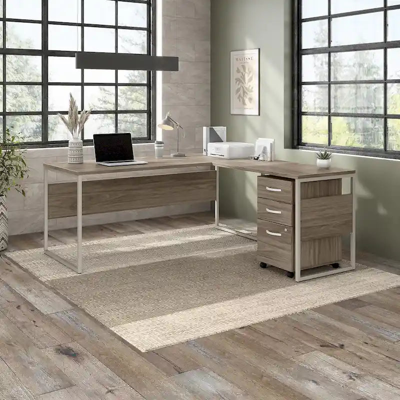 Hybrid 72W L Shaped Table Desk with Drawers by Bush Business Furniture