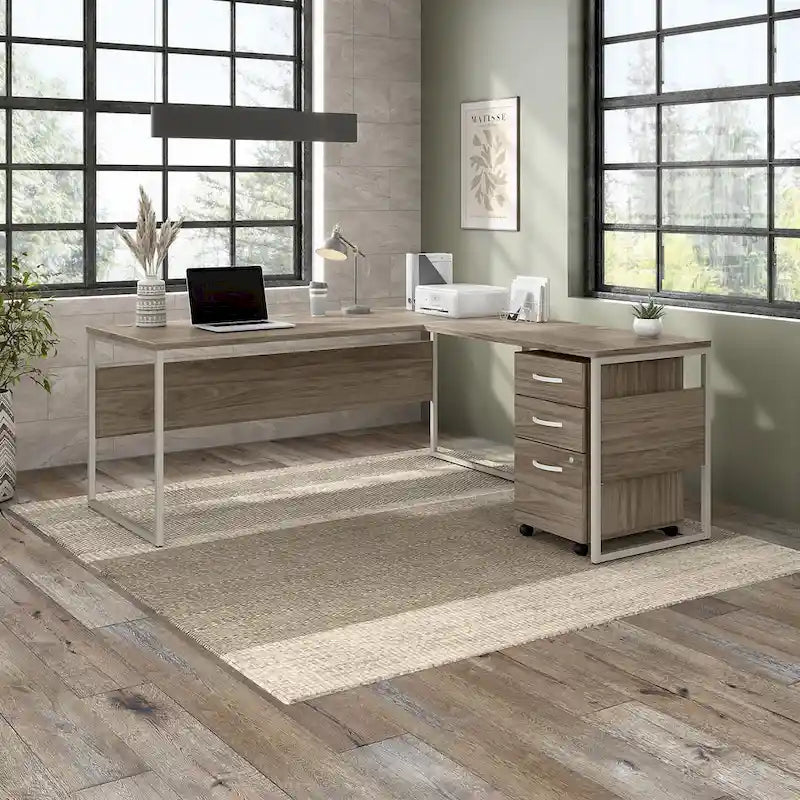 Hybrid 72W L Shaped Table Desk with Drawers by Bush Business Furniture