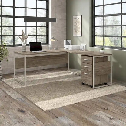 Hybrid 72W L Shaped Table Desk with Drawers by Bush Business Furniture