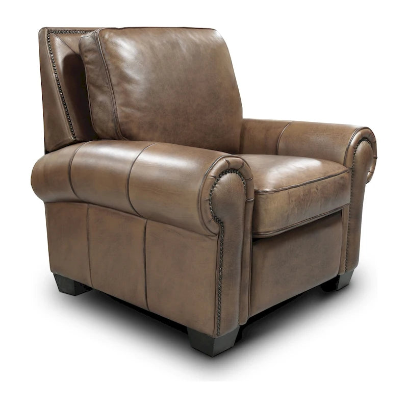 Valencia Top Grain Hand Antiqued Leather Traditional Recliner