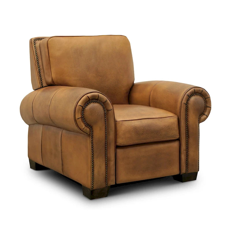 Valencia Top Grain Hand Antiqued Leather Traditional Recliner
