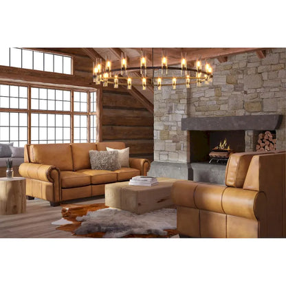 Valencia Top Grain Hand Antiqued Leather Traditional Recliner