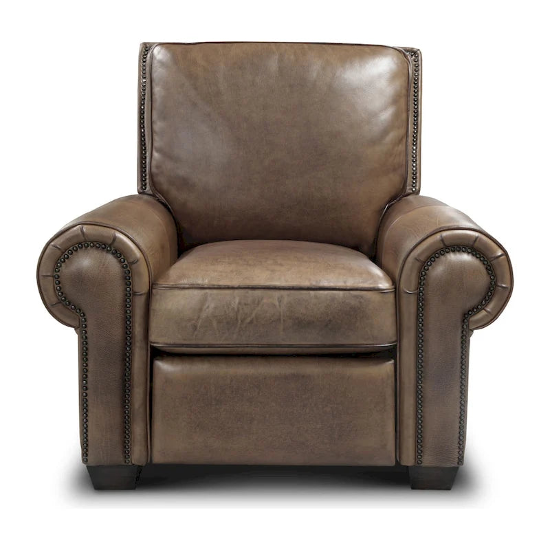Valencia Top Grain Hand Antiqued Leather Traditional Recliner