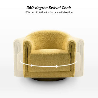 Jeffrey Transitional Comfortable Upholstered Swivel Chair Set of 2 by HULALA HOME