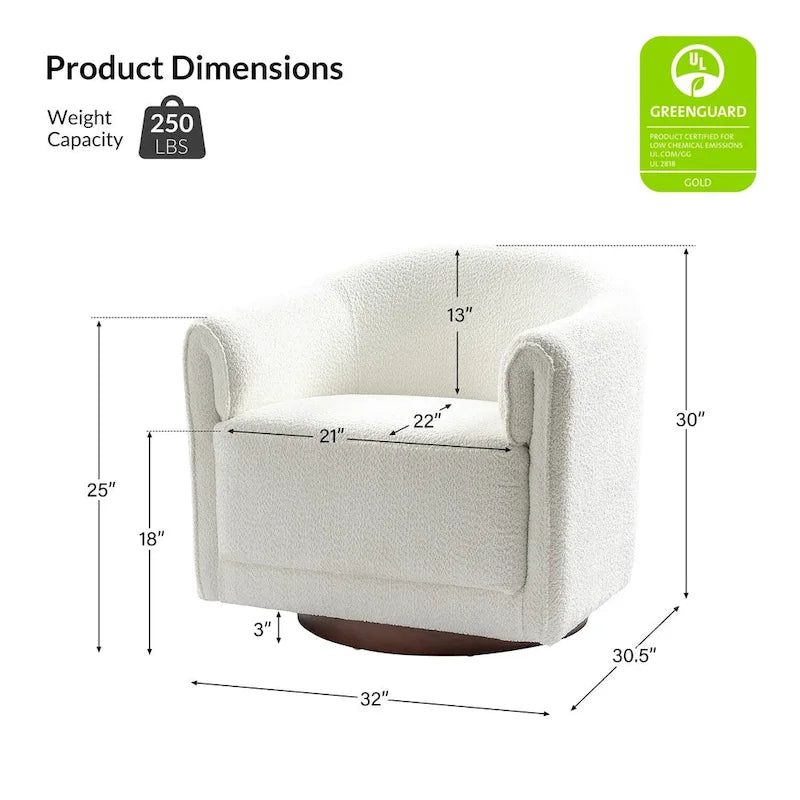 Jeffrey Transitional Comfortable Upholstered Swivel Chair Set of 2 by HULALA HOME