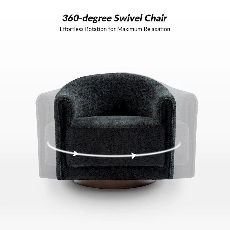 Jeffrey Transitional Comfortable Upholstered Swivel Chair Set of 2 by HULALA HOME