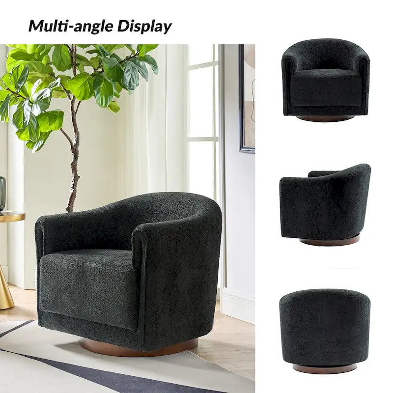 Jeffrey Transitional Comfortable Upholstered Swivel Chair Set of 2 by HULALA HOME