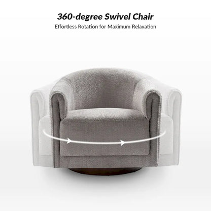 Jeffrey Transitional Comfortable Upholstered Swivel Chair Set of 2 by HULALA HOME