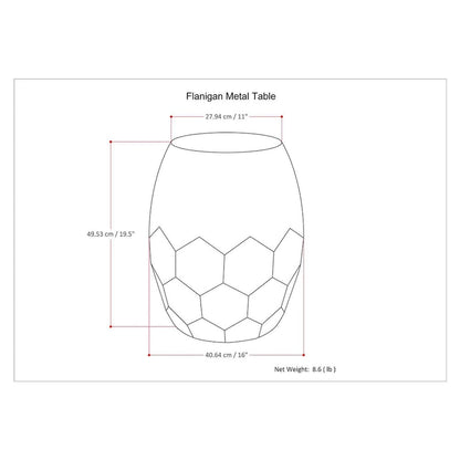 WYNDENHALL Cristy Industrial 16 inch Wide Metal Accent Side Table, Fully Assembled - 16 W x 16 D x 19.5 H