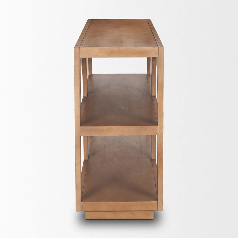 Bela Medium Brown Solid Wood Arched Console Table (54)