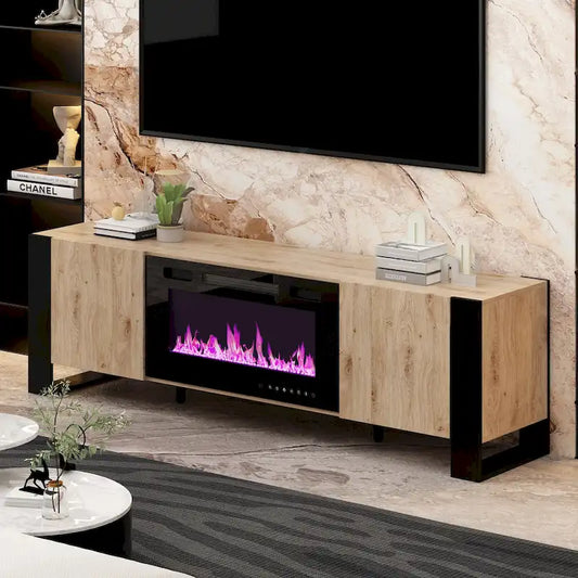Entertainment Center with Fireplace Option:2 Flame Modes1500W 68.9W