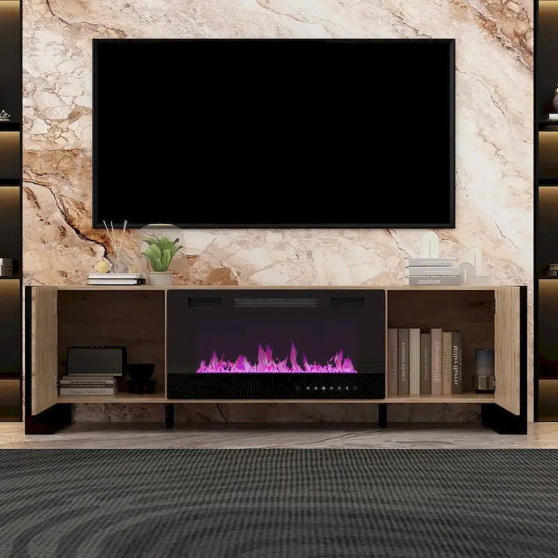 Entertainment Center with Fireplace Option:2 Flame Modes1500W 68.9W