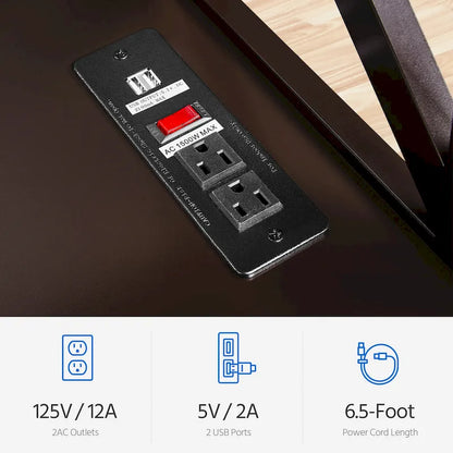 Yaheetech 3-Tier Wooden Console Table with Power Outlet Sofa Side Table