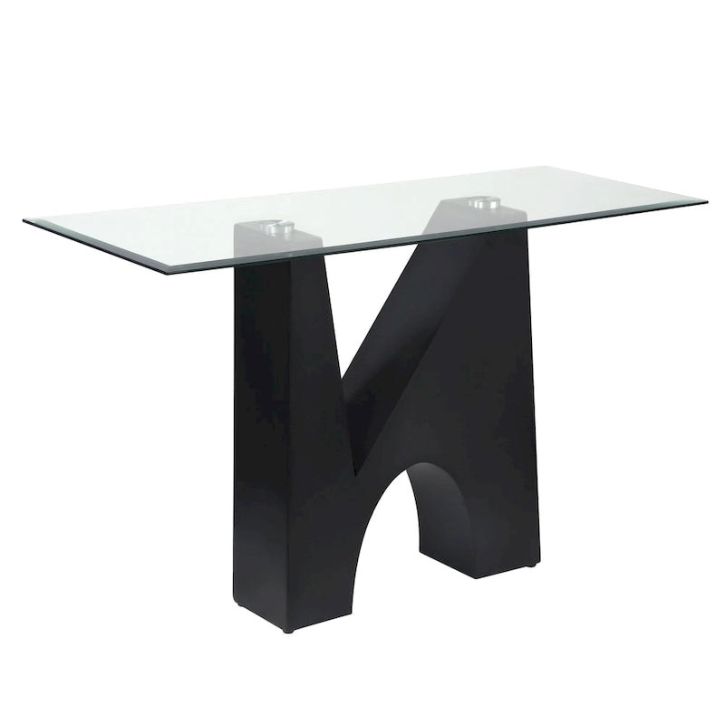Noele Modern Black 48-inch Glasstop Console Table by Furniture of America