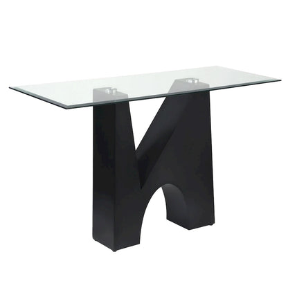 Noele Modern Black 48-inch Glasstop Console Table by Furniture of America