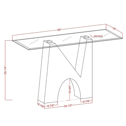 Noele Modern Black 48-inch Glasstop Console Table by Furniture of America