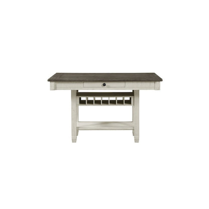 Moreen White Gray Fabric Storage Counter Height Set