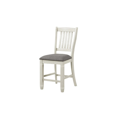 Moreen White Gray Fabric Storage Counter Height Set