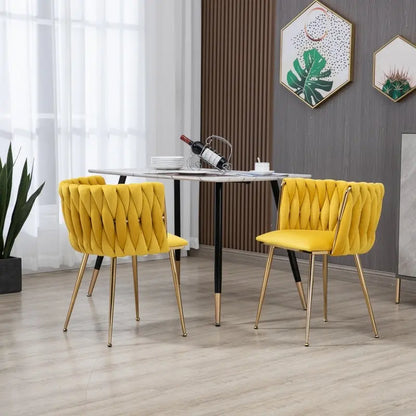 SEYNAR Modern Glam Velvet Dining Side Chair Set of 2 with Gold Metal Frame