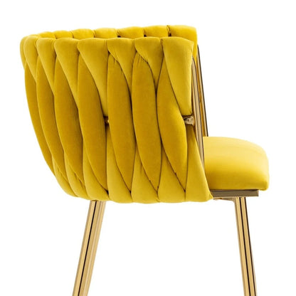 SEYNAR Modern Glam Velvet Dining Side Chair Set of 2 with Gold Metal Frame