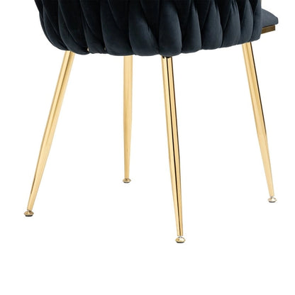 SEYNAR Modern Glam Velvet Dining Side Chair Set of 2 with Gold Metal Frame